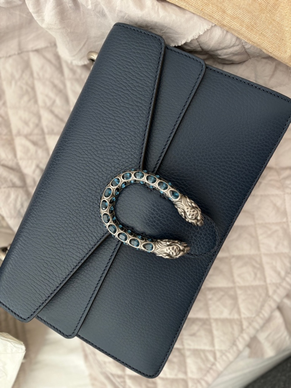 Gucci Dionysus Medium Navy Blue Shoulder Chain Bag